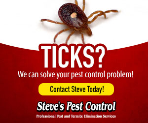 Ticks? We can solve your pest control problems. Contact Steve Today! Steve's Pest Control, Professional Pest and Termite Elimination Services